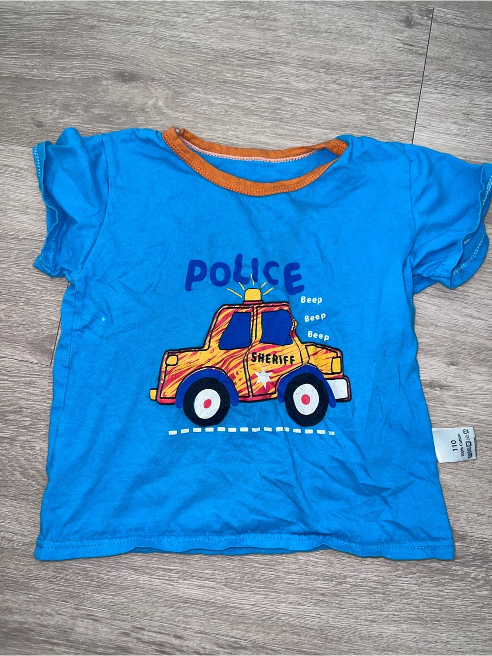 Kids Blue Police Sheriff Truck T-Shirt
